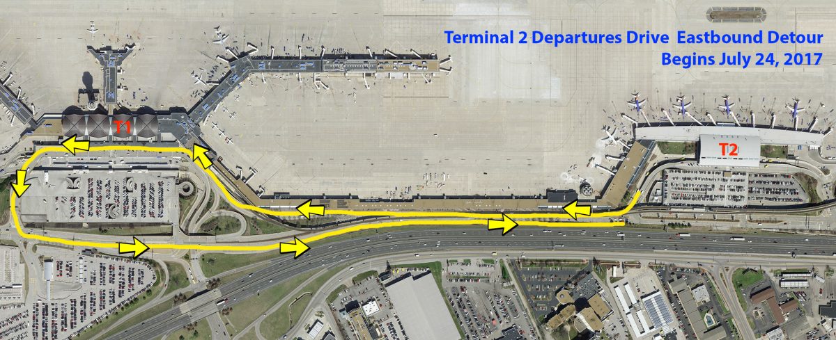 Airport to Detour T2 Drivers around Roadwork Starting July ...