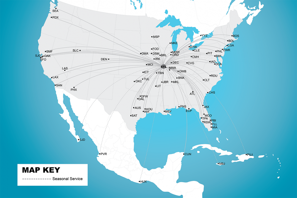 Non Stop Service - St. Louis Lambert International Airport