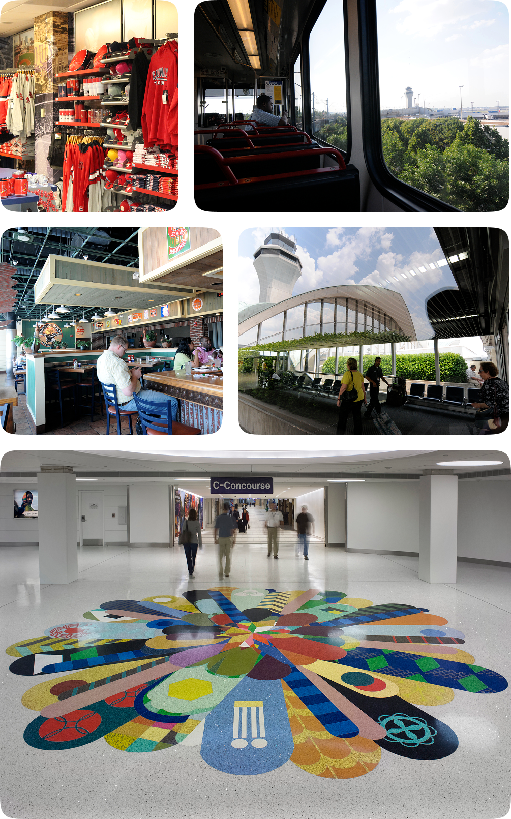 Collage of airport scenes