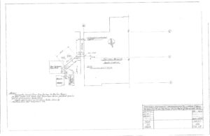 A technical site plan drawing showing the Factory Building, Jacob Forms, and existing utilities. The plan includes notes, labeled areas, and a title block indicating it documents proposed permanent underground telephone cable.