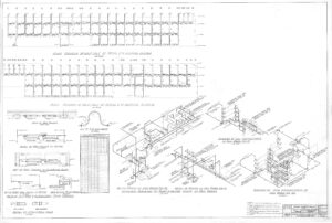 Architectural wiring diagram showing various electrical panel connections, wiring layouts, and isometric views of conduit installation with detailed labels and section diagrams for a buildings power distribution system.