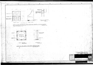 Technical engineering drawing with detailed diagrams and measurements for steel plates, including front, side, and section views, as well as notes on materials and specifications. Title block and scale are visible in the lower right corner.