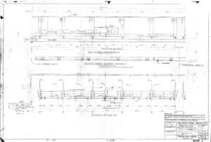Technical engineering drawing showing detailed elevations, plans, and sections for a steel structure, with measurements, labels, and notes throughout. Title block at bottom right reads “TRUCKSON STEEL PRODUCTS” and “Supporting Channel.”.