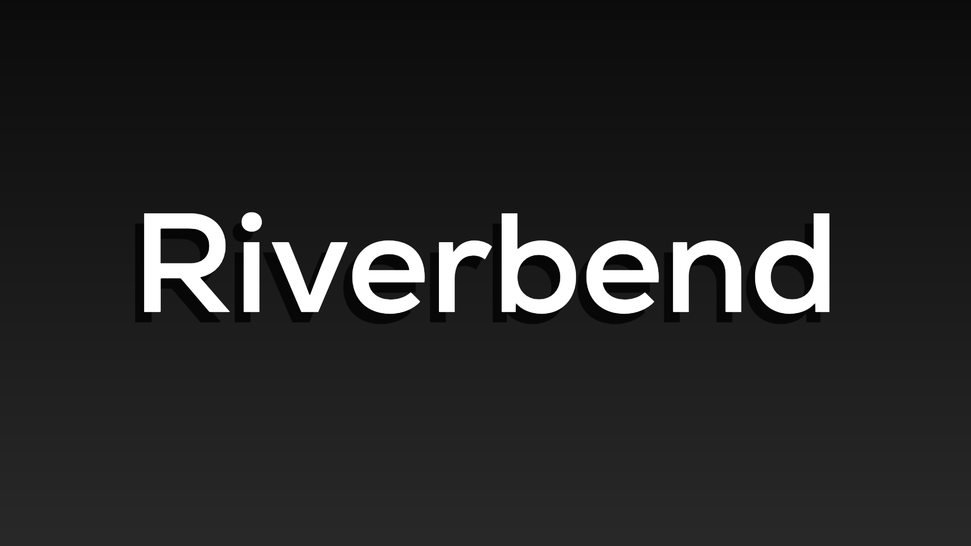 This is the logo for STL's Riverbend Market in Concourse C. The name is printed in white upper and lower case Times New Roman font on a black background.